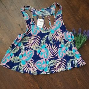Charolette Russe Floral Crop Top Tank Size M